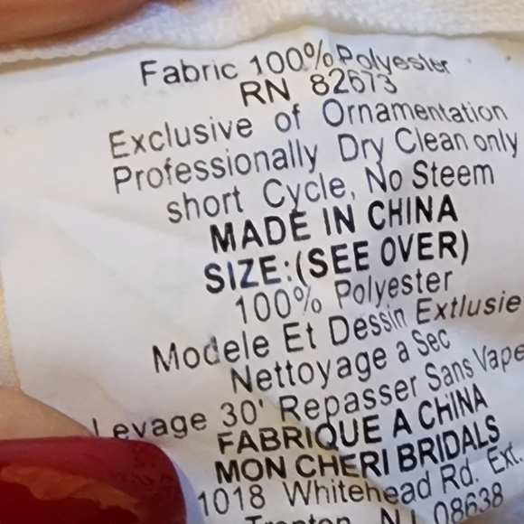 Mon Cherri Bridal Elegant Strapless Ivory Wedding Dress Size 10 W28 - Picture 11 of 13